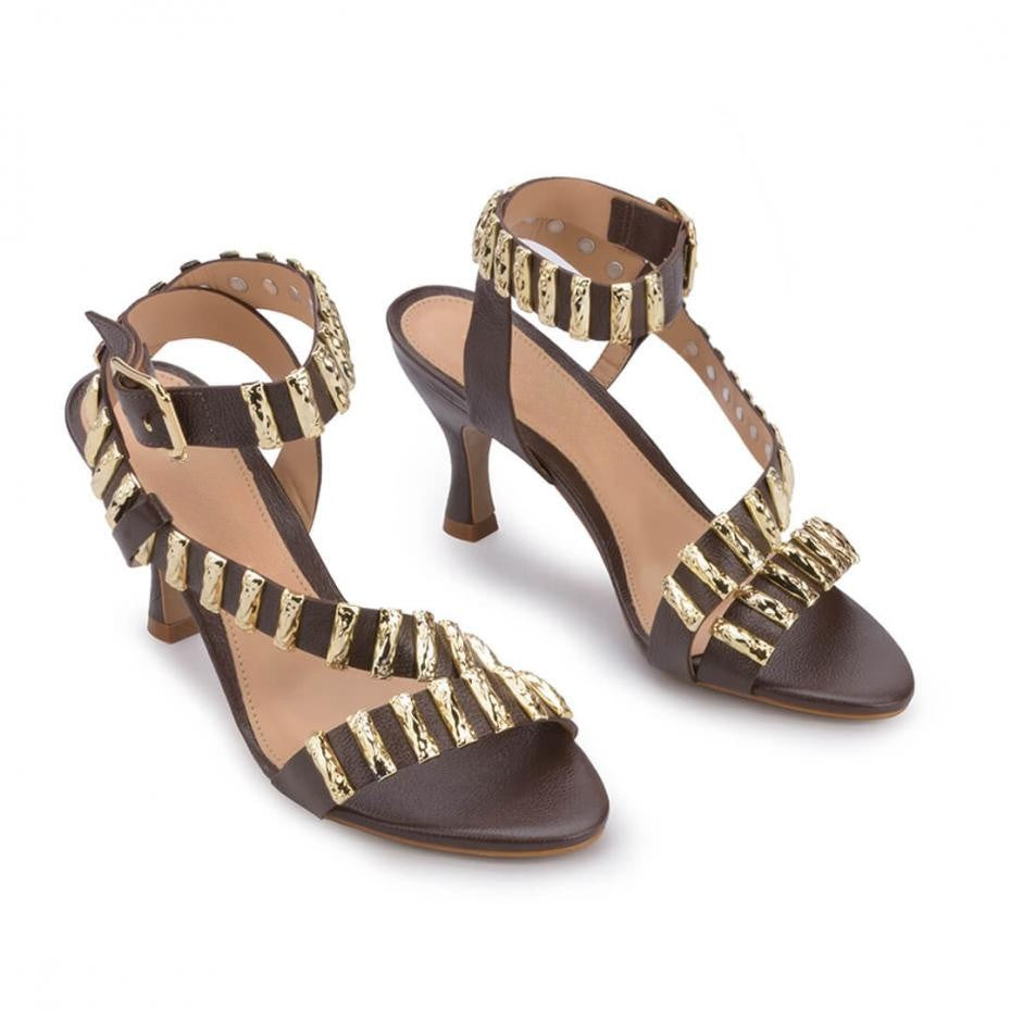 Sandália Brown & Gold - TS&CO