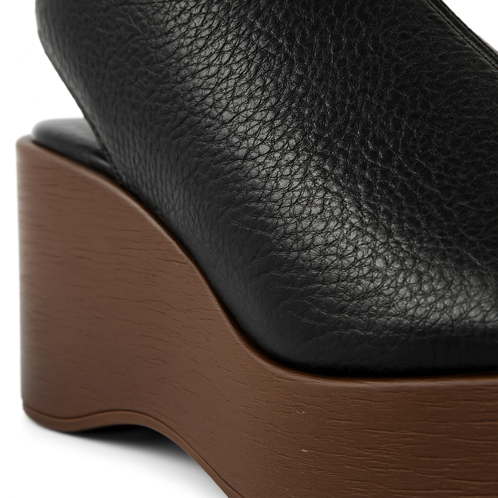 Black Leather Wooden - TS&CO